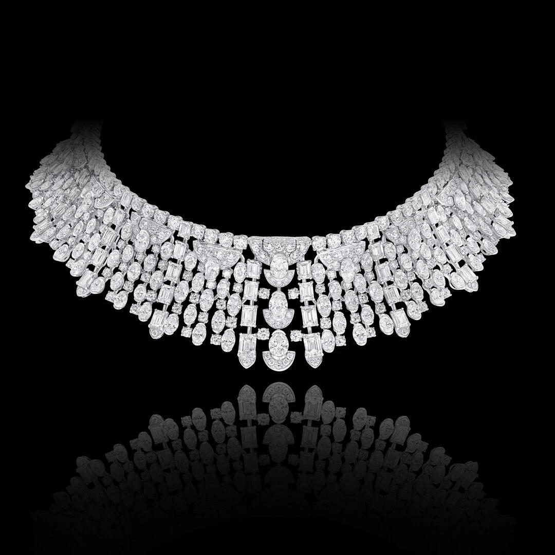 Arvelle diamond bib necklace