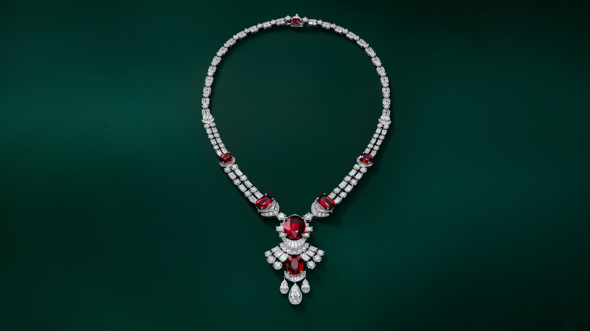 Arvelle ruby and diamond statement necklace