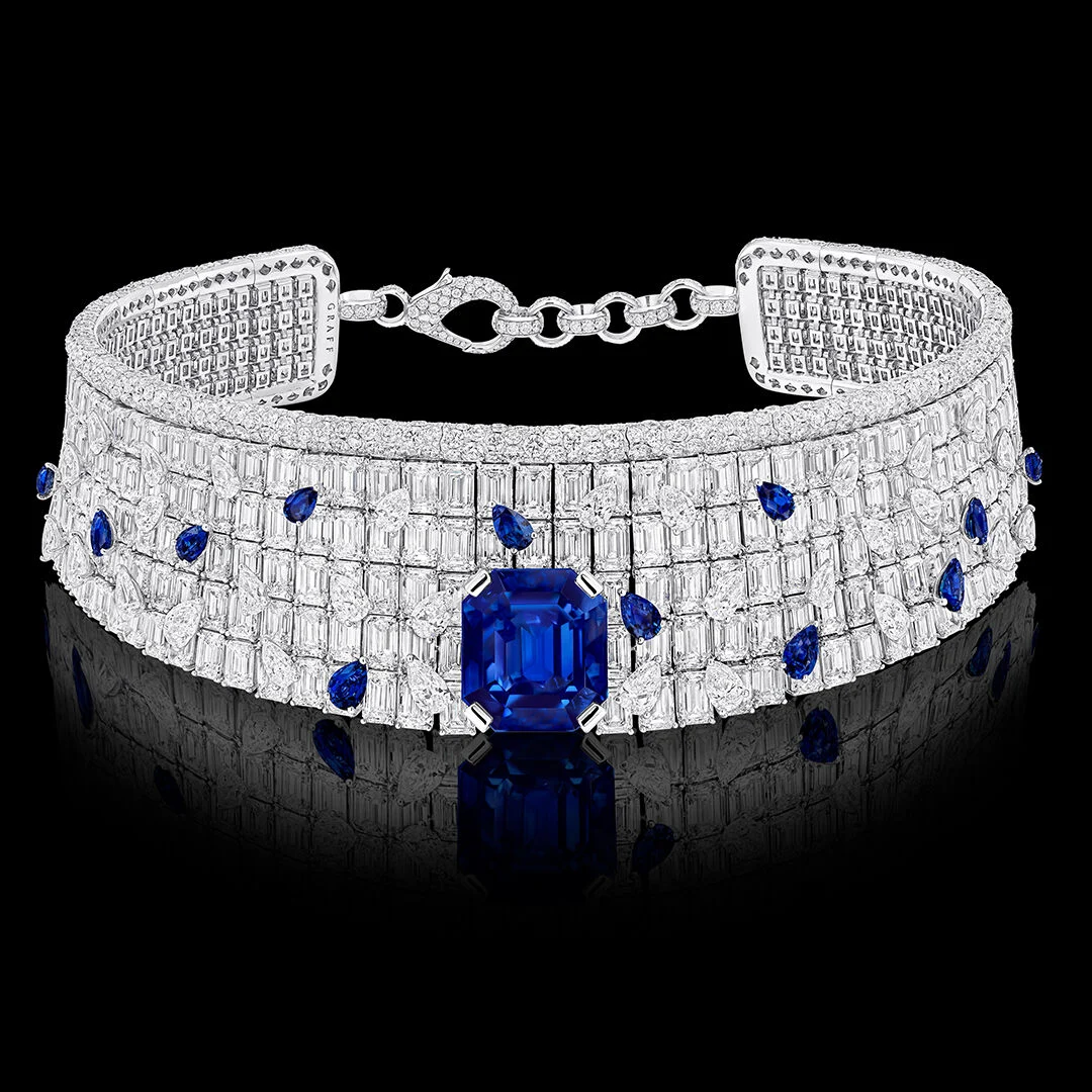 Arvelle sapphire and diamond choker necklace